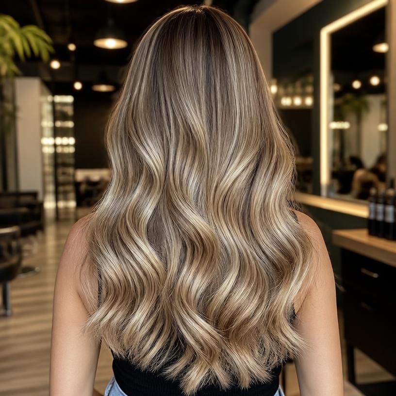 Balayage loiro iluminado feito no Ivam Marcos Boutique Hair